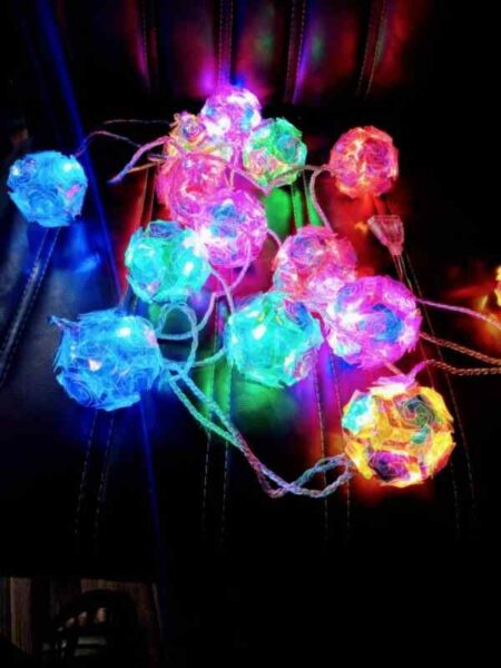 16 Pcs Multi Crystal Flower Balls Fairy Light 5