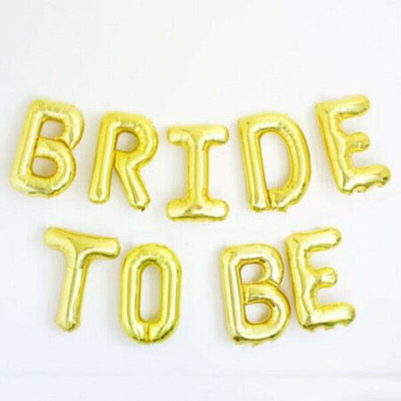 9 Letter Bride To Be – Golden Alphabet Foil Balloons 1