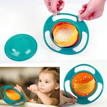 360 Degree Baby Gyro Bowl Spill Proof Rotation Non Spill 4
