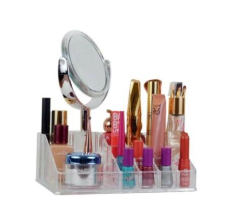 Acrylic Cosmetic Organizer With Detachable Mirror 3