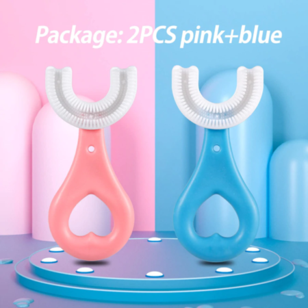 Baby Toothbrush Children 360 Degree U shaped Child Toothbrush Teethers Baby Brush Silicone Kids Teeth Oral Care Cleaning 4
